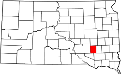 Map of South Dakota highlighting Davison County.svg