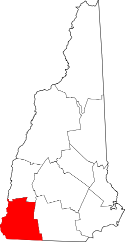 Map of New Hampshire highlighting Cheshire County.svg