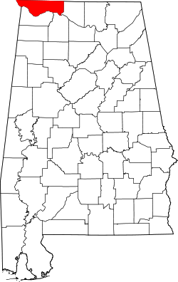 Map of Alabama highlighting Lauderdale County.svg