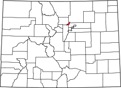 Map of Colorado highlighting Broomfield County.svg