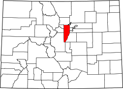 Map of Colorado highlighting Jefferson County.svg