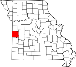 Map of Missouri highlighting Bates County.svg