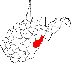 Map of West Virginia highlighting Pocahontas County.svg
