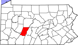 Map of Pennsylvania highlighting Cambria County.svg