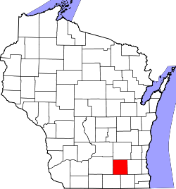 Map of Wisconsin highlighting Jefferson County.svg