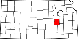 Map of Kansas highlighting Chase County.svg