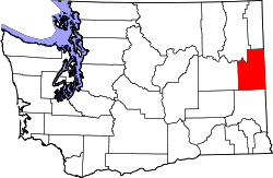 Map of Washington highlighting Spokane County.svg