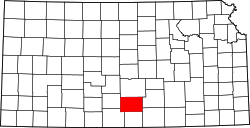 Map of Kansas highlighting Kingman County.svg