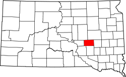 Map of South Dakota highlighting Jerauld County.svg