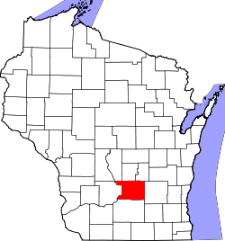 Map of Wisconsin highlighting Columbia County.svg