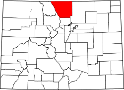 Map of Colorado highlighting Larimer County.svg
