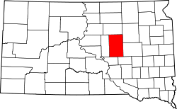 Map of South Dakota highlighting Hand County.svg