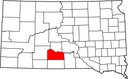 Map of South Dakota highlighting Mellette County.svg