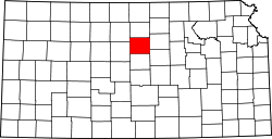 Map of Kansas highlighting Lincoln County.svg