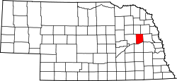 Map of Nebraska highlighting Colfax County.svg