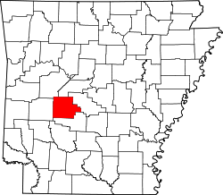 Map of Arkansas highlighting Garland County.svg