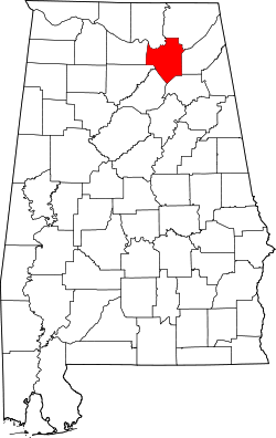 Map of Alabama highlighting Marshall County.svg