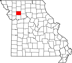 Map of Missouri highlighting Caldwell County.svg