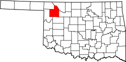 Map of Oklahoma highlighting Woodward County.svg