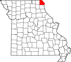 Map of Missouri highlighting Clark County.svg