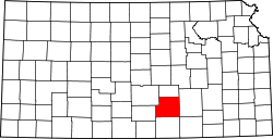 Map of Kansas highlighting Sedgwick County.svg