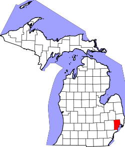 Map of Michigan highlighting Macomb County.svg