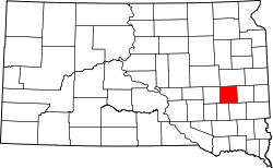 Map of South Dakota highlighting Miner County.svg