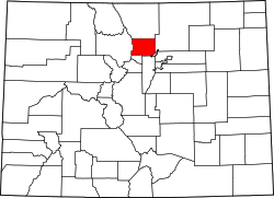 Map of Colorado highlighting Boulder County.svg