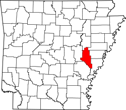 Map of Arkansas highlighting Monroe County.svg