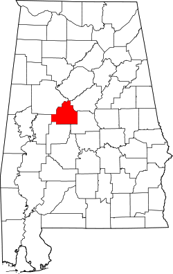 Map of Alabama highlighting Bibb County.svg