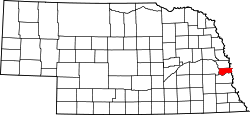 Map of Nebraska highlighting Sarpy County.svg