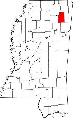 Map of Mississippi highlighting Lee County.svg
