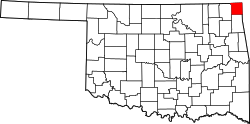 Map of Oklahoma highlighting Ottawa County.svg