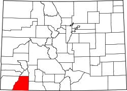 Map of Colorado highlighting La Plata County.svg