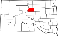 Map of South Dakota highlighting Potter County.svg