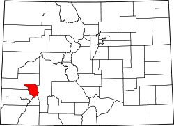Map of Colorado highlighting Ouray County.svg