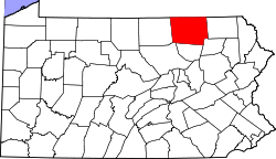 Map of Pennsylvania highlighting Bradford County.svg