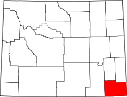 Map of Wyoming highlighting Laramie County.svg