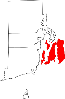 Map of Rhode Island highlighting Newport County.svg