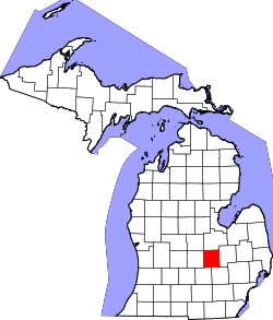 Map of Michigan highlighting Shiawassee County.svg