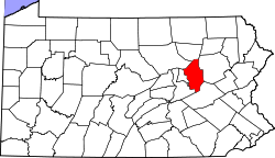 Map of Pennsylvania highlighting Columbia County.svg