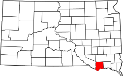 Map of South Dakota highlighting Bon Homme County.svg