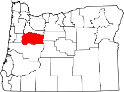 Map of Oregon highlighting Linn County.svg
