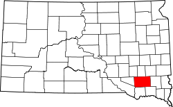 Map of South Dakota highlighting Hutchinson County.svg