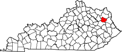 Map of Kentucky highlighting Elliott County.svg