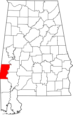 Map of Alabama highlighting Choctaw County.svg