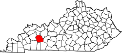 Map of Kentucky highlighting Muhlenberg County.svg