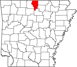 Map of Arkansas highlighting Baxter County.svg