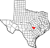 Map of Texas highlighting Travis County.svg
