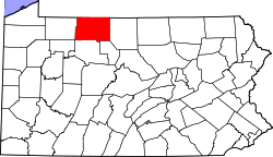 Map of Pennsylvania highlighting McKean County.svg